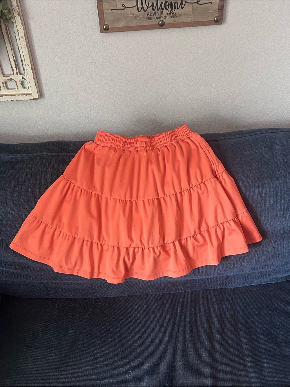 Michelle Mae Orange Tiered Skater Skort